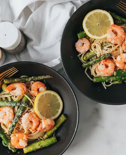 Asparagus Shrimp Spaghetti