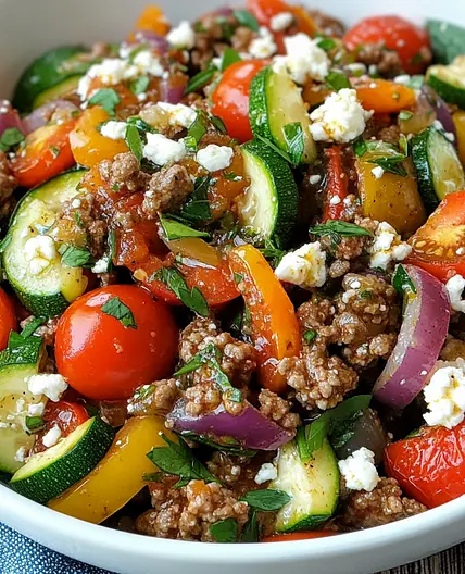 Mediterranean Ground Beef Stir Fry – A Quick & Healthy Dinner