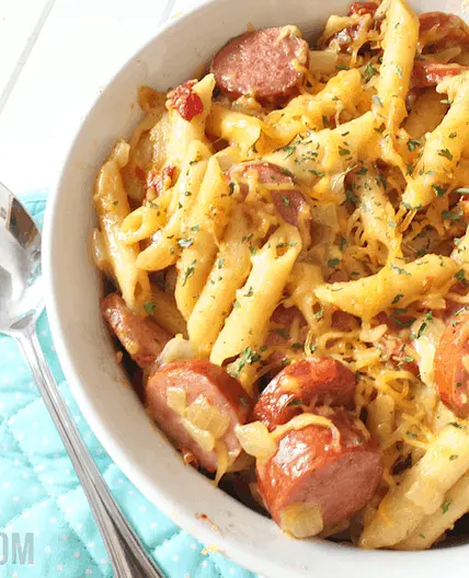 Cheesy Sausage Pasta Skillet