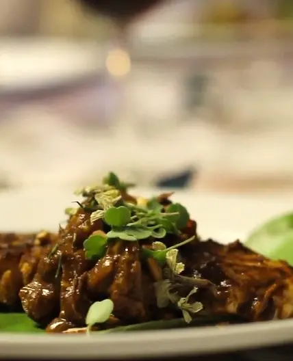 Grilled Fish with Ancho-Tamarind Sauce and Eggplant - Rick Bayless