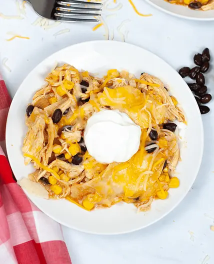 Crock Pot Chicken Enchilada Casserole