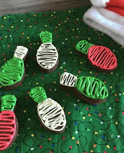 Air Fryer Christmas Light Brownies