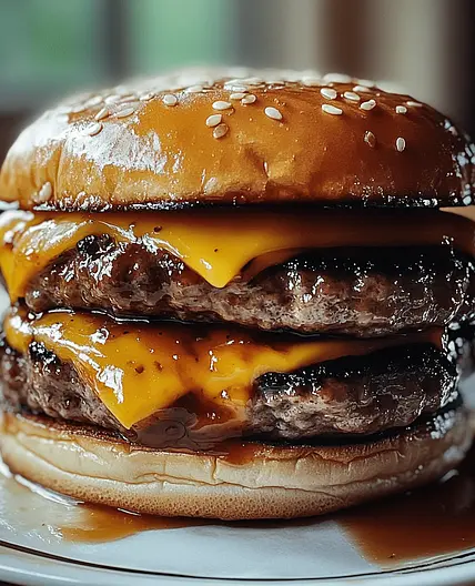 Teriyaki Parmesan Burgers with American Cheese