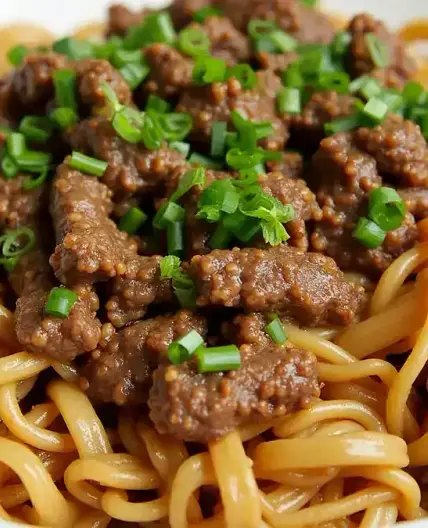Mongolian Ground Beef Noodles