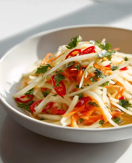 "Papayasalat" mit Kohlrabi anstatt Papaya