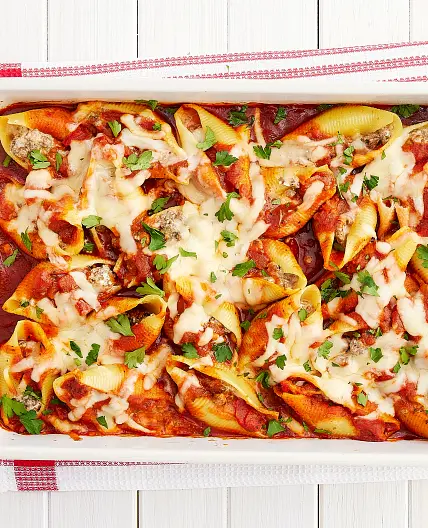 Three-Cheese Beef Pasta Shells