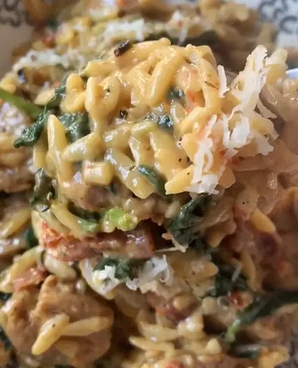 One Pot Spicy Italian Sausage Orzo