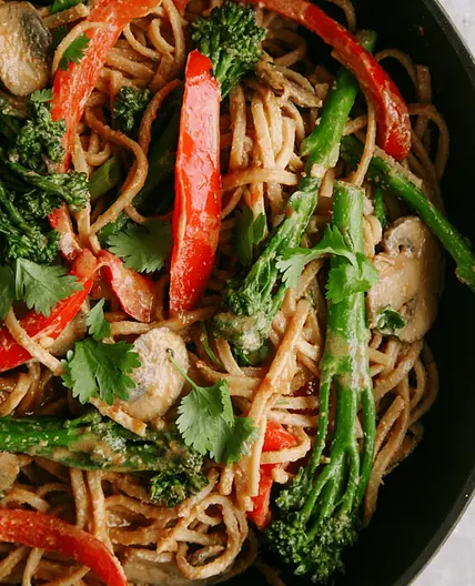 Vegan Spicy Peanut Noodle Stir Fry