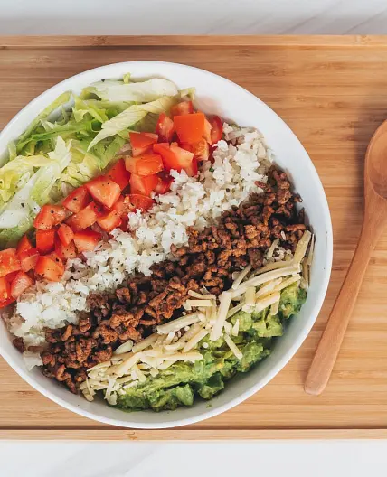 Low Carb Beef Burrito Bowl