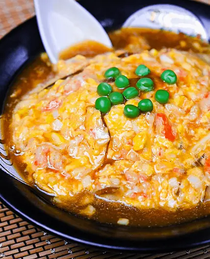 Tenshinhan (Crab Meat Omelette on Rice)