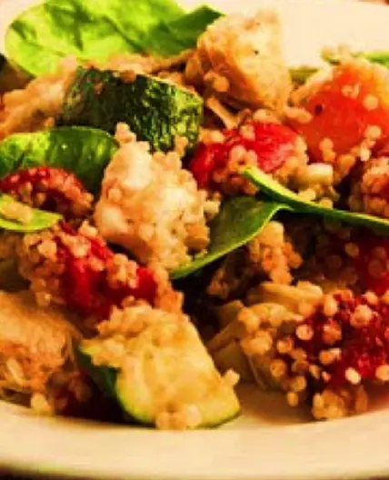 Zesty Moroccan Chicken & Roast Vegetable Salad with Quinoa