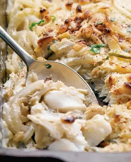 Baked Fish in Tahini Sauce (Siniyet samak bil tahineh)