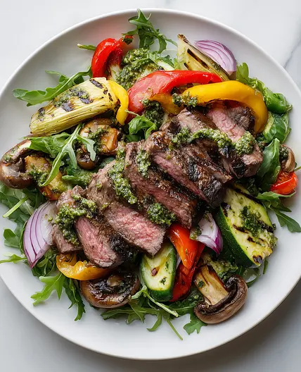 Feel-Good Pesto Steak Salad