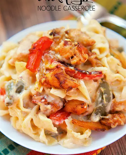 Chicken Fajita Noodle Casserole