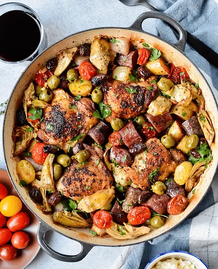 Roasted Mediterranean Chicken Thighs