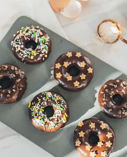 Baked Sweet Potato Chocolate Donuts