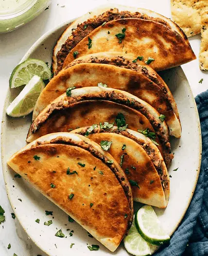 Crispy Black Bean Tacos with Cilantro Lime Sauce