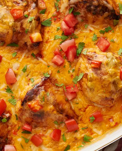 Smothered Chicken Queso Casserole