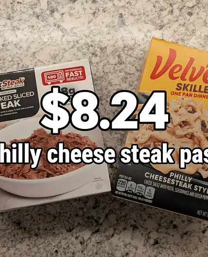 Philly cheesesteak pasta