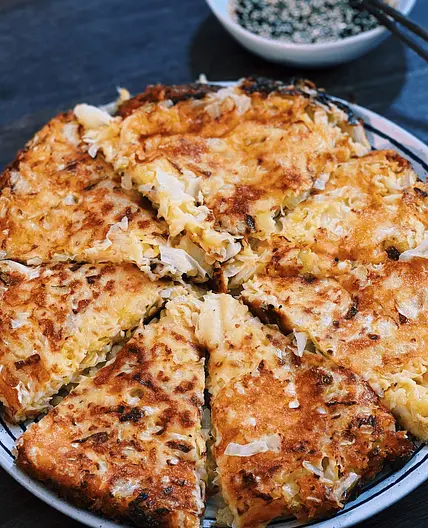 Cheesy Cabbage Pancake