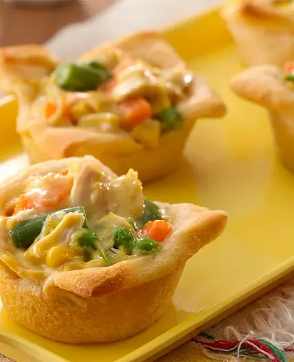 Chicken Pot Pie Crescent Cups