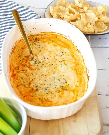 Hot Buffalo Chicken Dip with Homemade Yogurt Ranch Dressing Recipe