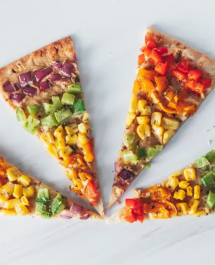 Rainbow Flatbread Pizza