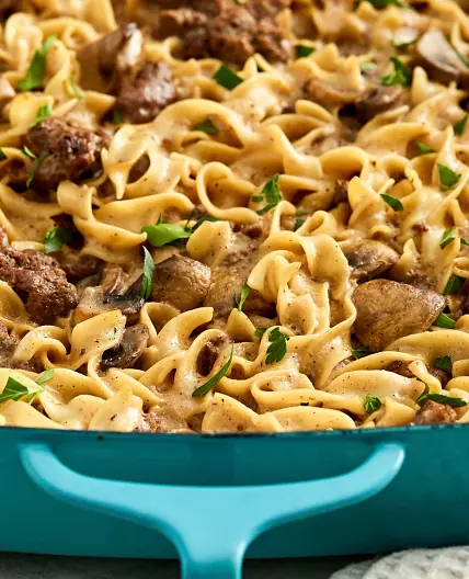 Hamburger Stroganoff Casserole