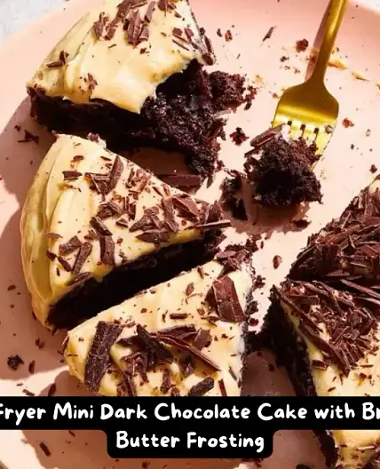 The Best Air Fryer Mini Dark Chocolate Cake with Brown Butter Frosting