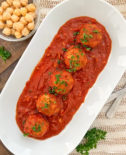 Chickpea Meatballs in Tomato Sauce