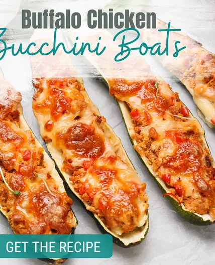 Buffalo Chicken Zucchini Boats Recipe