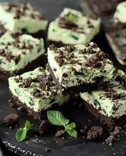 Mint Oreo Cheesecake Bars
