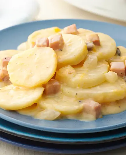 Slow-Cooker Cheesy Potatoes and Ham