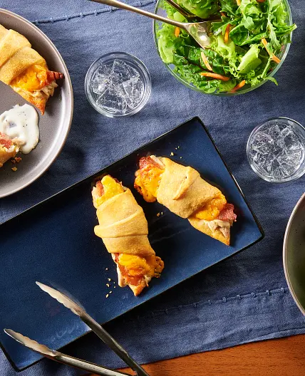 Cheesy Chicken-Bacon Ranch Crescent Rolls for Two