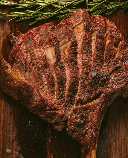 Reverse Seared Tomahawk Steak