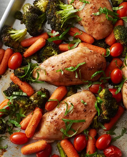 Sheet-Pan Balsamic-Honey Chicken and Vegetables