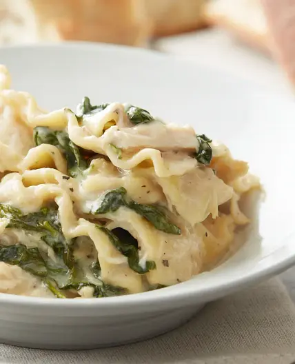 Slow-Cooker Cheesy White Chicken Lasagna