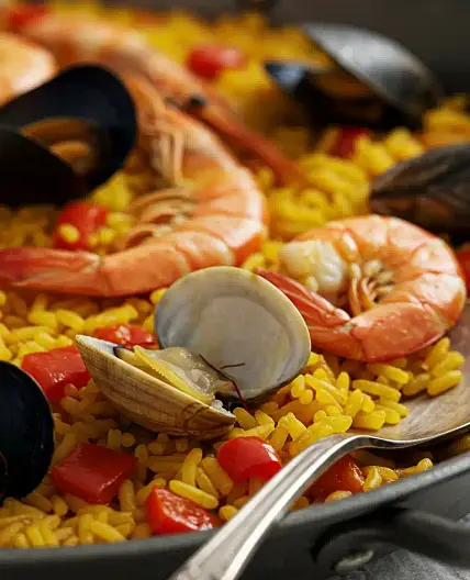 paella au poulet et fruit de mer