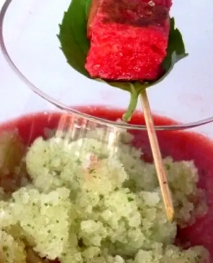 Martini fraise et granité au basilic - Brioche perdue