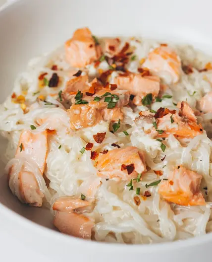Healthy Salmon Alfredo