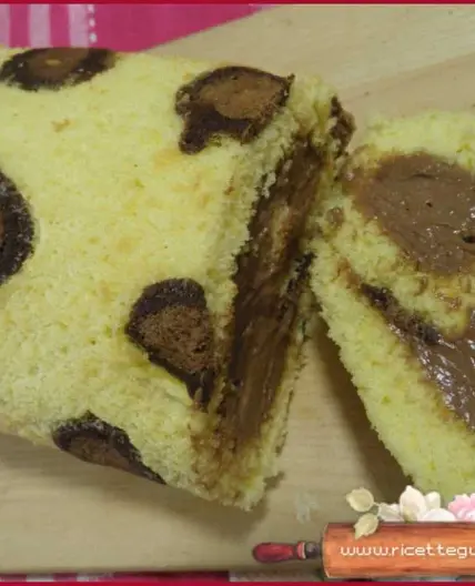 Rotolo maculato nutella e panna