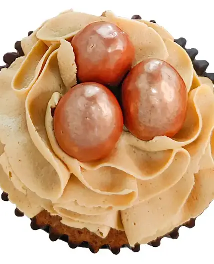 Easter Coffee Cupcakes topped with Mini Eggs