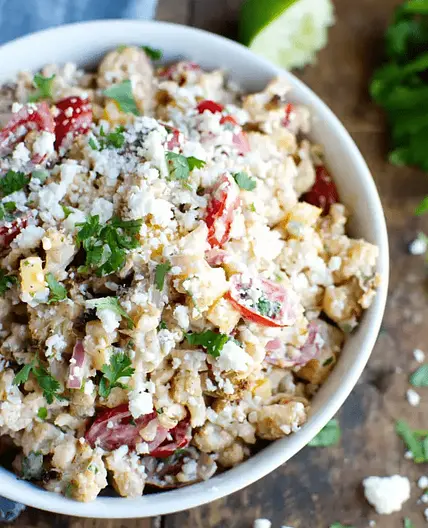 Keto Mexican Street Cauliflower Salad