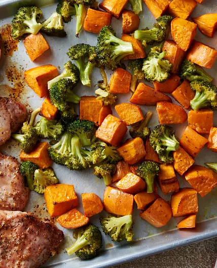Sheet-Pan Honey-Balsamic Pork Chop Dinner