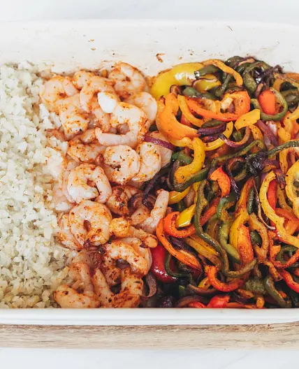 One Pan Shrimp Fajita Bowls