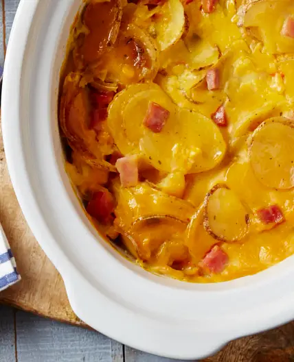 Slow-Cooker Cheesy Ham au Gratin