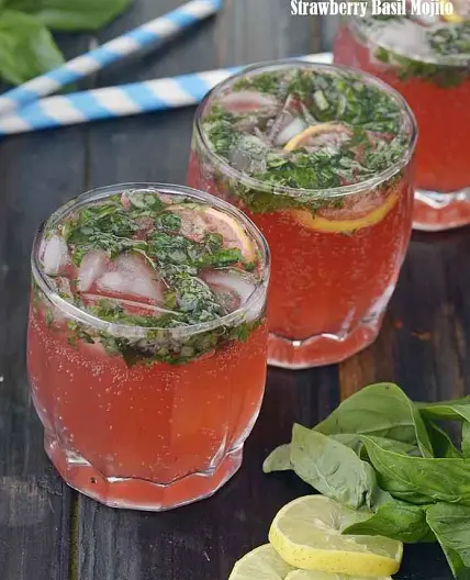 Strawberry Basil Mojito, Non- Alcoholic Instant Mojito recipe