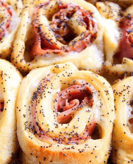 Baked Ham and Cheese Rollups