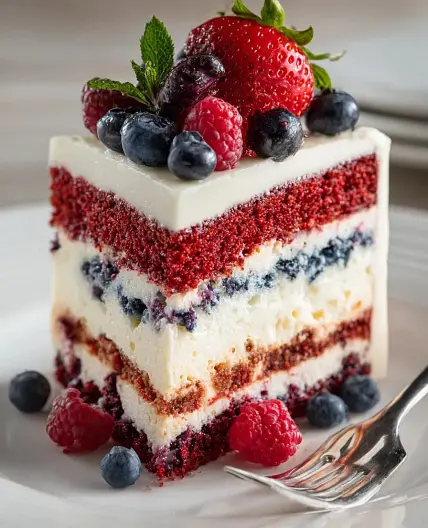 Summer Berry Poke Cake