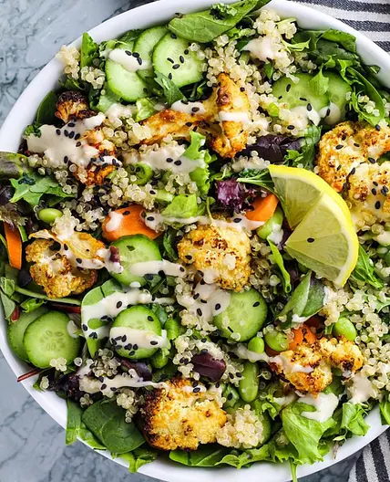 Roasted Cauliflower Salad with Creamy Tahini Dressing